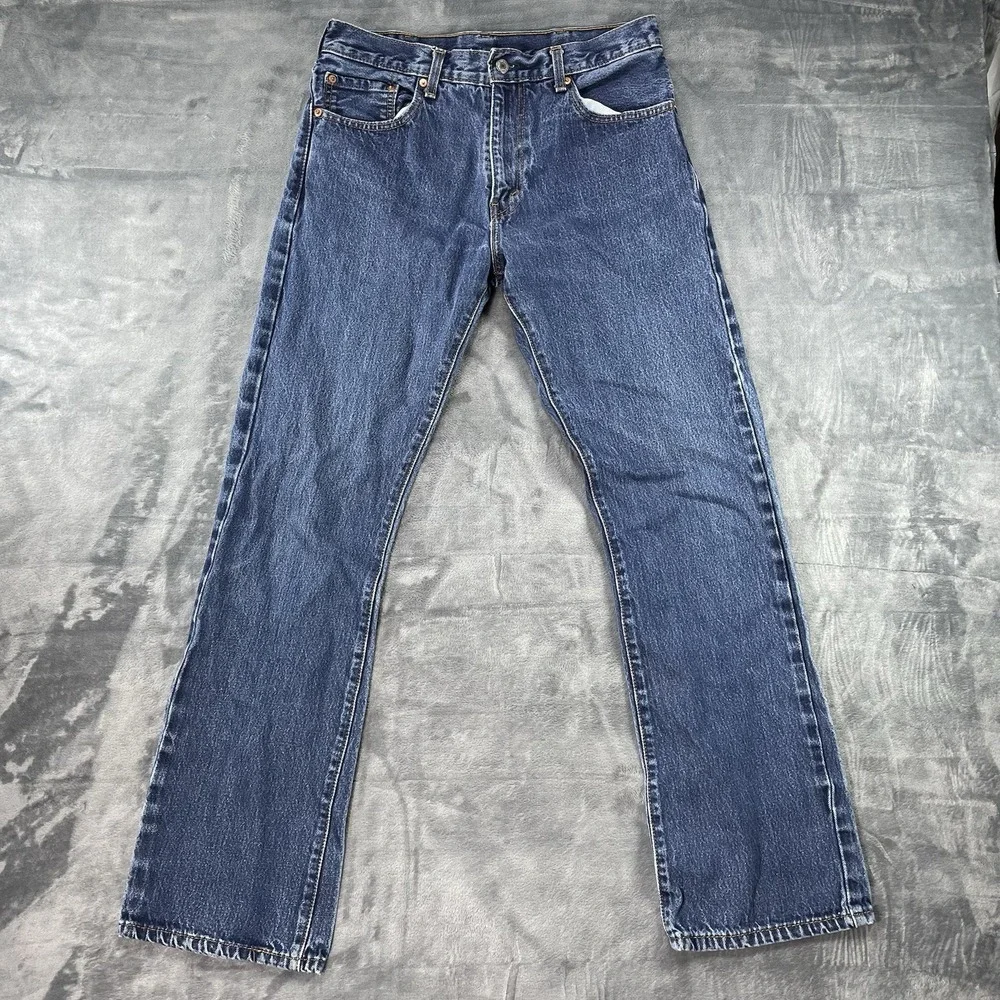 Levis 517 Bootcut Denim Jeans Distressed 33x34 Mens Blue Western Cowboy Rodeo